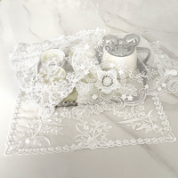 Broderie de dentelle tapis de table tapis de fond photo accessoires de couverture de maison tissu de maille transparent beau blanc