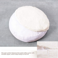 Pouf de sol moelleux, coussin de sol rond en fourrure douce pour la méditation, pour le salon, la chambre à coucher, le canapé