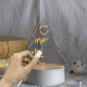 Design Erasable Creative High Transparent Acrylic Diy Rgb Led Holiday Gift Glow 3d Memo Notepad <b>Nightlight</b> - Product Image 2