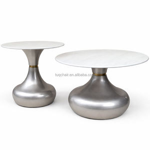 Mesa de Centro Moderna Redonda Scroll Stop TUQ Chair Rock Slab para un Espacio Acogedor para Conversar, Mesa Auxiliar Rock Slab para Apilar Libros en la Esquina - Product Image 3