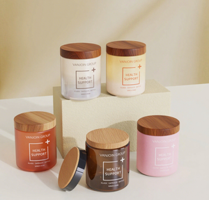 Flacons à pilules ronds personnalisés 50 ml 120 ml 150 ml en verre mat avec bouchons en bois de luxe pour pilules de compléments alimentaires de <span class=keywords><strong>pharmacie</strong></span> - Product Image 1
