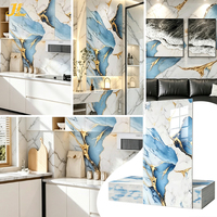 Autocollant mural en PVC imperméable de haute qualité, effet marbre, pour la décoration de la maison et des hôtels, panneau de fond