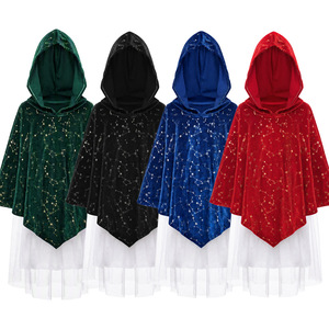 Capa con Capucha de Terciopelo para Niños, Falda de Tul, Disfraz de Caperucita Roja para Halloween - Product Image 2