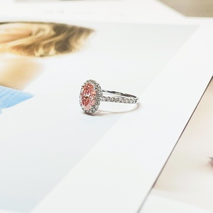 Anillo de Boda de Oro Blanco de 14k/10k/9k con Diamante Cultivado en Laboratorio Clásico Certificado por IGI en Color Rosa Elegante, Joyería para Fiestas - Product Image 4