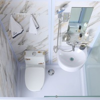 Salle de douche complète portable de luxe tout-en-un préfabriqué mobile intégré modulaire conteneur maison salle de bain Pod