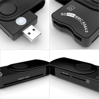 Lector de tarjetas inteligentes, lector de tarjetas SD portátil USB-A 2,0 para sistemas superiores a Windows XP, Linux Fedora FC8, MAC OS 10.6.2