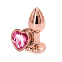 Perles anales en métal cristal en forme de cœur rose or, masseur de prostate, jouet sexuel pour adultes, produits gays pour femmes et hommes
