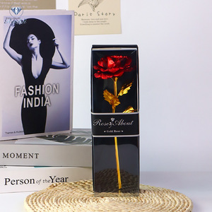 24K mạ vàng hồng lá nhân tạo Rose Flower với hộp quà tặng là món quà tốt nhất cho Giáng sinh Tạ Ơn đám cưới - Product Image 3