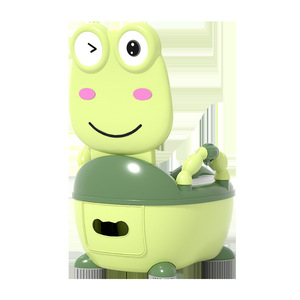 Siège de toilette pour enfants de 3 à 6 ans, design grenouille, en PP, avec poignée et couvercle - Product Image 1