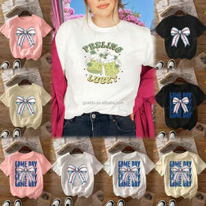 Ladies Casual Summer Outdoor Sports Top Gold Lip Print Flannel Denim T-Shirt Short Sleeves Batik for Holidays Saisonnier Holidays - Product Image 4