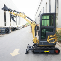 Mini-excavatrice hydraulique sur chenilles de 1,8 tonne EACHAN EURO 5 pour jardin et ferme, micro-pelle compacte à queue zéro