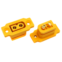 Connecteur femelle Amass XT60E-F/M 2P, montage sur panneau, contact en laiton, boîtier ABS, 500V 30A, adaptateur d'alimentation pour application sur circuit imprimé