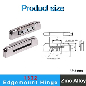 <span class=keywords><strong>Bisagra</strong></span> de puerta <span class=keywords><strong>batiente</strong></span> para cámaras frigoríficas de aleación de zinc 1332, pulida, industrial, de montaje en borde, L127 H32mm - Product Image 2