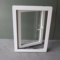 Ventanas Abatibles de PVC Estilo Americano con Diseño de Reja y Mosquitero para Casas