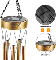 Lampe suspendue étanche, lumière solaire de nuit en forme de lune, lumières LED, carillon solaire extérieur, décoration de jardin