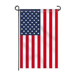 12X18in 3层Gard双面垂直，带刺绣星星美国100d 300d美国花园旗美国庭院旗