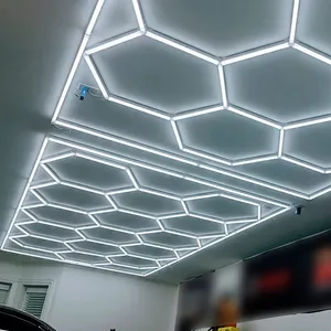 High Lumen Hexagon Luminaires LED Parking Garage Working Lights With Honeycomb Decorative Barber Shape For Car Wash