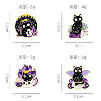 Vente chaude dessin animé chat noir ailes d'animaux émail doux épinglettes mignon dessin animé personnalisé conception et bijoux à la mode
