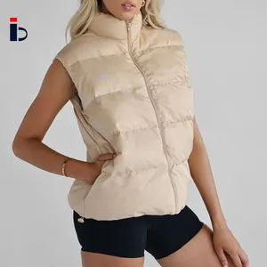 Neue Mode Damen Winterkleidung hochwertig individuelles Logo Jacke Damen Reißverschluss-Pufferweste