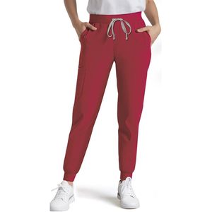 Pantalones Médicos Deportivos para Mujer FOXA, Rojos, Cintura Media, con Cordón, 6 Bolsillos, Uniformes de Hospital, Mezcla de Algodón, Tejido de Punto - Product Image 1