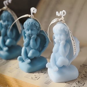 Candele Profumate Trendy a Forma di <span class=keywords><strong>Cuore</strong></span> 3D con Cherubino Seduto, Candele Estetiche e Eleganti per Decorazione Casa e Tavola - Product Image 5