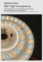 Kit d'éclairage LED 5CCT commutable 3 puissances avec télécommande, pour remplacement de ventilateur de plafond et de plafonnier
