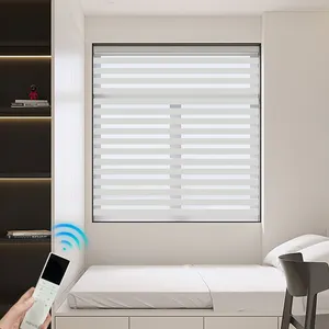 Smart high quality zebra curtains blinds motorized white zebra blinds