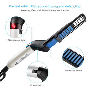 Private Label Korean Ceramic Hair <strong>Straightener</strong> Brush Comb <strong>Beard</strong> <strong>Straightener</strong> - Product Image 4