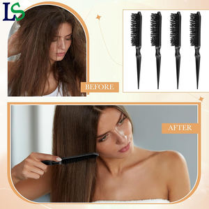 Usine personnalisée <span class=keywords><strong>coiffeur</strong></span> <span class=keywords><strong>coiffeur</strong></span> trois rangées de peignes brosse à cheveux bouclés pour femmes hommes salon de barbier - Product Image 3