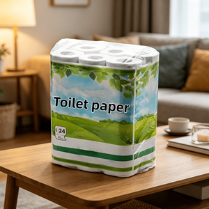 Papel Higiénico Desechable al por Mayor de Pulpa de Madera Virgen de 3 Capas, Rollo Estándar con Núcleo Impreso - Product Image 1