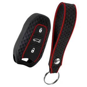 Housse de clé en silicone, porte-clés pour voiture, compatible avec Peugeot 3008 307 308 207 208 407 508 <span class=keywords><strong>206</strong></span> 2008 301 5008, compatible avec Citroën C2 C3 C4 C5 - Product Image 3