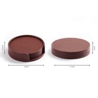 Sous-verre en cuir écologique en vrac personnalisé PU Lather Drink Coaters Lot de 6 sous-verres en cuir Protection contre les déversements pour table de bureau