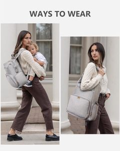 Grand sac à langer imperméable pour nouveau-né, sac en néoprène, sac à dos avec matelas à langer - Product Image 6