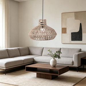 Paper <b>Rope</b> Pendant Lamp Round E27 <b>Led</b> Light Source Easy Installation For Guesthouses Restaurants Teahouses - Product Image 1