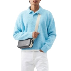 <span class=keywords><strong>Pull</strong></span> Polo Homme en Tricot Moelleux et Doux à Col Polo, Style Mohair Brossé en Fausse Fourrure, Confectionné par un Fabricant OEM de Tricots Personnalisés - Product Image 4