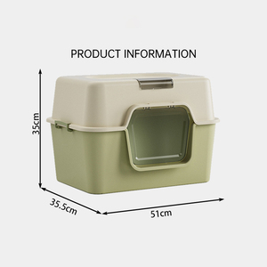 Extra-Large Semi-Enclosed <b>Cat</b> Litter <b>Box</b> - Anti-Tracking Open <b>Cat</b> Toilet Wholesale - Product Image 2