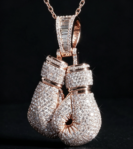 Pendentif gants hip-hop en diamant de laboratoire personnalisé brillant, certificat IGI, clarté VVS1/VS1, couleur D excellente, plaqué or 10/14/18 carats - Product Image 1