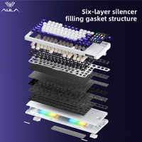 Clavier de jeu mécanique en plastique AULA L99, 8000 mAh, écran de 3,98 pouces, échange à chaud, trois modes, RGB sans fil, PC Gamer, ordinateur de bureau