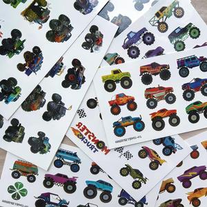 2026 Nuevas Pegatinas de Tatuajes Temporales Impermeables Ecológicas de Camionetas Monstruo y Carreras de Coches, 8 Hojas para Uso en Fiestas, Arte Corporal - Product Image 6