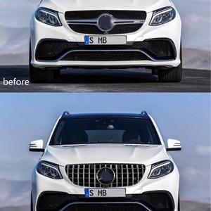 Rejilla de parachoques delantero Mercedes-Benz GLE166 en negro y plata, plástico ABS, para modelos de los años 16-19. - Product Image 3