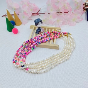 Collar de Perlas Naturales de Alta Calidad Chapado en Oro, Colorido, de Arcilla <span class=keywords><strong>Suave</strong></span>, Estilo Bohemio Barroco, para Niños, Joyería de Moda para Aniversario - Product Image 5