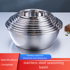 Tigela de Salada Multiuso Sustentável em Aço Inoxidável Polido, Tigela Profunda para Sopa, Utensílios para Uso Doméstico - Product Image 6