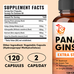 Cápsulas de Jengibre Panax de Marca Privada OEM con Suplemento de Té Verde para Apoyar la Salud del Corazón y la Salud Cognitiva - Product Image 2