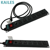 KAILES - Regleta de alimentación PDU de 6 tomas para montaje en rack 1U, unidad de distribución de energía, interruptor de alta resistencia, gabinete de servidor de metal, NEMA 5-15R