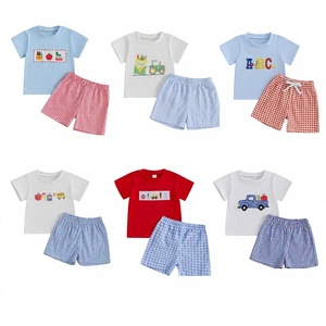 Conjunto de 2 piezas de camiseta y pantalones cortos para bebés, ropa casual de verano para niños y niñas, tops estampados, pantalones a juego, Profit King - Product Image 5