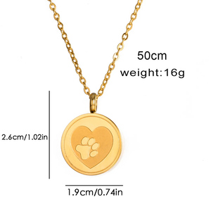 Kalung liontin Urn kremasi hati cetak kaki hewan peliharaan kalung tempat Abu anjing/kucing perhiasan kenang-kenangan baja tahan karat - Product Image 2