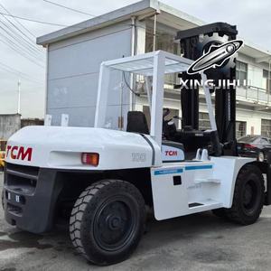 Montacargas TCM FD100Z8 de 10 toneladas, montacargas usado de Japón, 10 toneladas, motor Isuzu 6BG1, máquina usada, montacargas a gasolina, 4000 mm, 10000 kg - Product Image 4