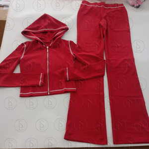 Set da 2 Pezzi a Tema Amore di San Valentino, Top con Zip e <span class=keywords><strong>Pantaloni</strong></span> Aderenti <span class=keywords><strong>Rosa</strong></span> Elasticizzati, Completo Casual Dolce - Product Image 3