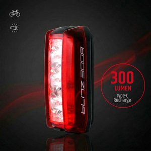 Luz Trasera LED para Bicicleta Súper Brillante de 300 Lúmenes con Material ABS, Resistente al Agua IPX4, para Hacer Paseos Nocturnos Más Seguros - Product Image 1
