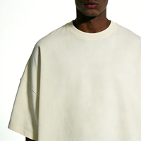 T-shirts surdimensionnés pour hommes, logo imprimé personnalisé, épaules tombantes, col rond côtelé, streetwear, t-shirt 100% coton, t-shirt de luxe pour hommes